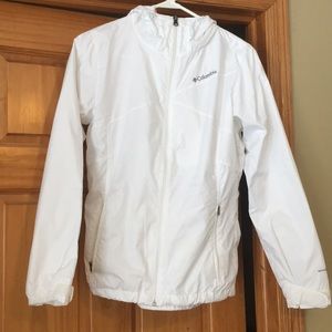 White Columbia windbreaker.